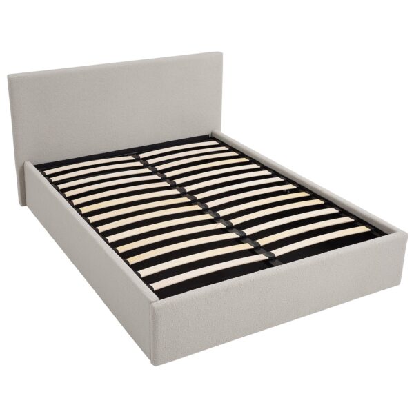 TEDDY Boucle Gas Lift Ottoman Storage Bed in Beige with 4 Size + Mattress Option - Image 73