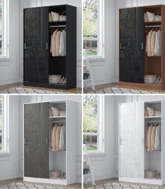 REFLECT Gloss Bedroom Furniture  2 Door Sliding Wardrobe - 4 Colour Options