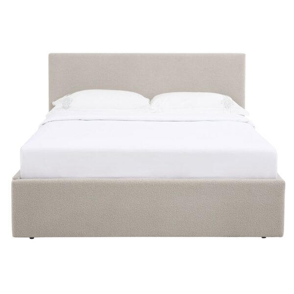 TEDDY Boucle Gas Lift Ottoman Storage Bed in Beige with 4 Size + Mattress Option - Image 4