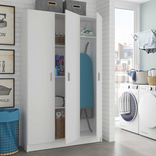 VITA Utility Laundry Cupboard / Cabinet Storage Units 7 Options in White - Image 51