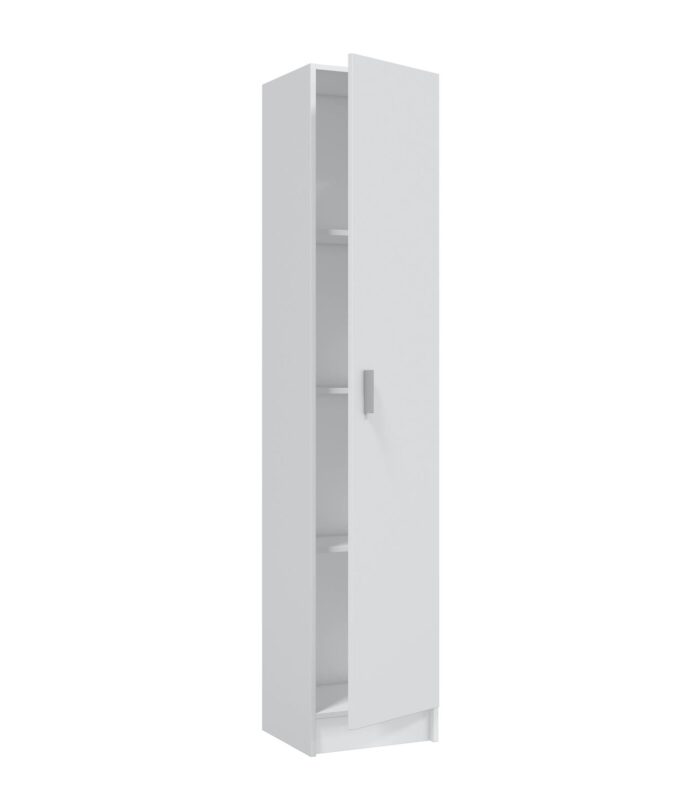 VITA White Utility Storage Cupboard - 1 Door Cabinet with 3 Shelves - Modular Storage for Kitchen or Utility Room.