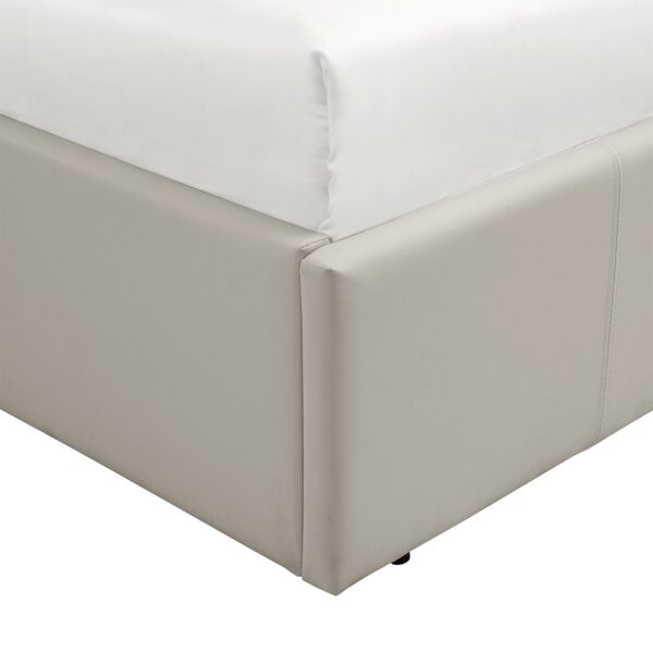 LUNA Faux Leather Ottoman Storage Bedframe in Beige 4 Size + Mattress Options - Image 9