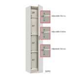 VITA White Utility Storage Cupboard - 1 Door Cabinet with 3 Shelves - Modular Storage for Kitchen or Utility Room.
