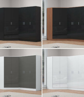 4 colour option 2 door corner 2 door wardrobe set