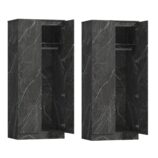 ZITA Grey Marble Effect 2 Piece Wardrobe Bundle - 2 x 2-Door Wardrobes, (L) 50cm x (W) 76cm x (H) 180cm.