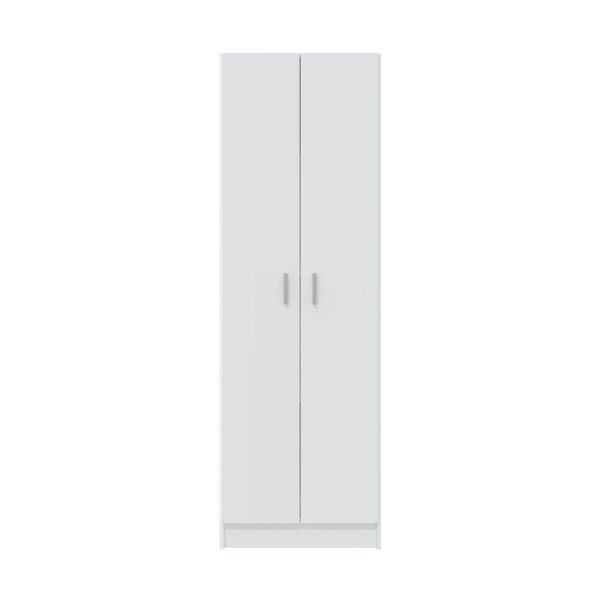 Vita White 2 Door 4 Shelf Kitchen Utility Room Cabinet - Modular Cleaning Storage - H: 180cm x W: 59cm x D: 37cm.