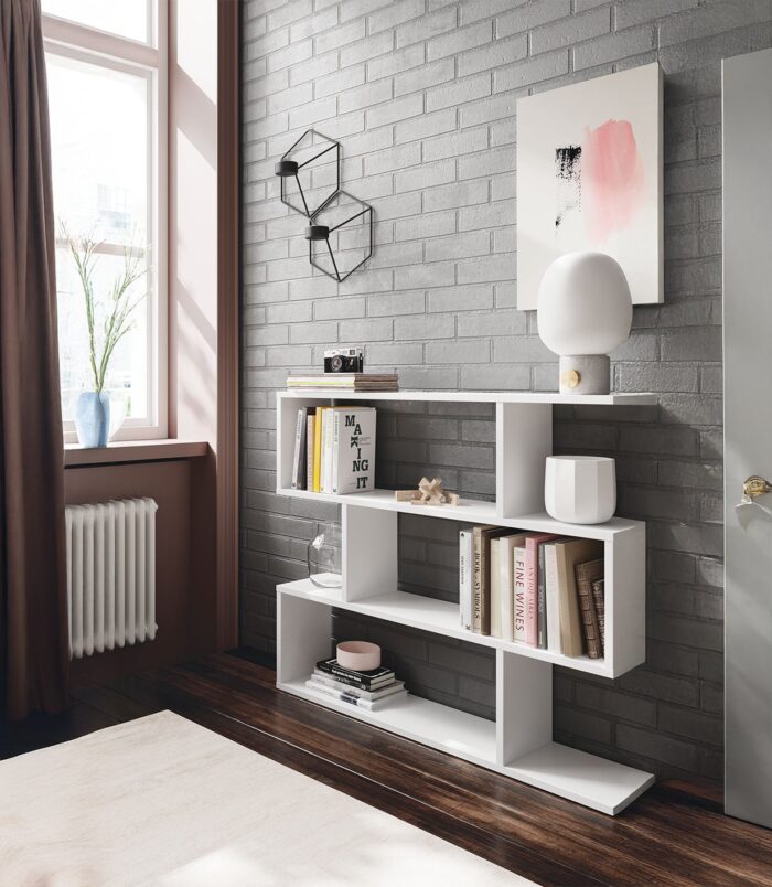 3 Tier Open Low Wide Storage Unit with Compartments, Freestanding Display Bookshelf for Living Room, Kids Playroom & Study - White.