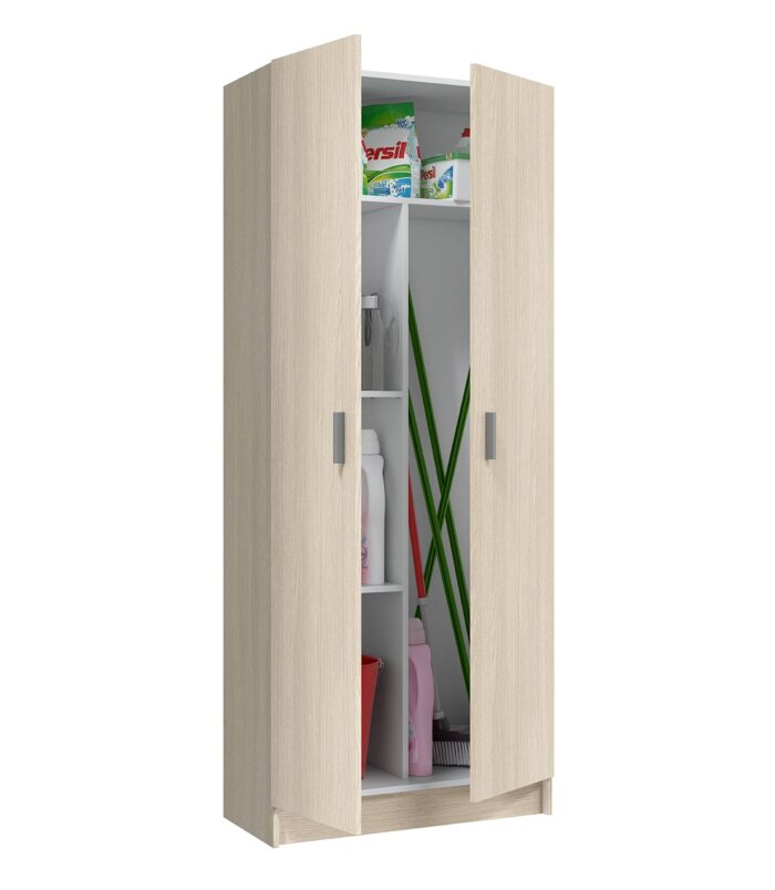 Vita 2 Door Kitchen Utility Room Cabinet - Oak Finish - H: 73cm x W: 180cm x D: 37cm.