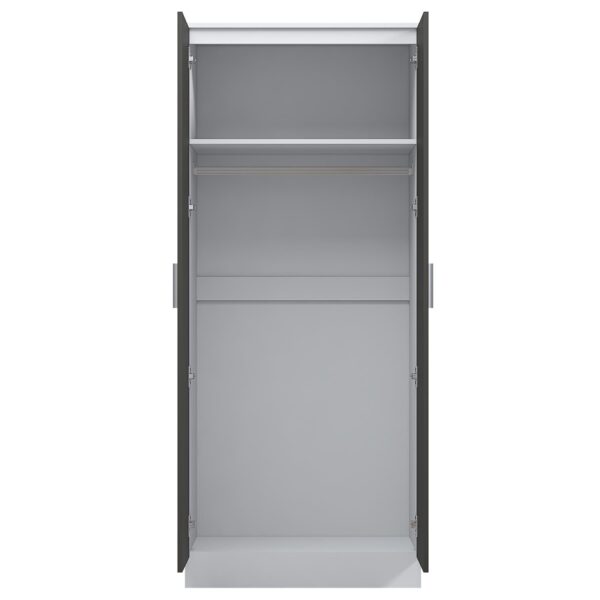 REFLECT High Gloss Bedroom Furniture Wardrobe Chest Bedside Desk in Grey/White - Image 84