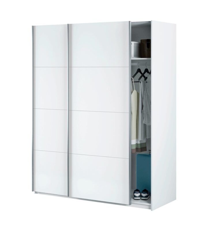 ARM White 2 Door Sliding Wardrobe 150cm Wide Contemporary Design.