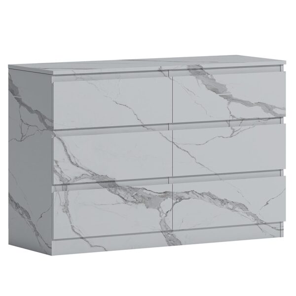 ZITA Bedroom Furniture Range Wardrobe Chest Bedside in White Marble Effect - Image 37