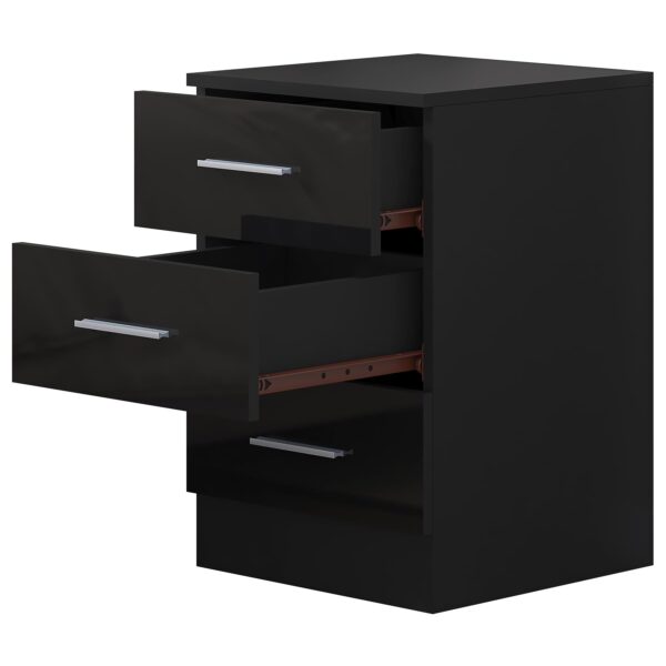 REFLECT High Gloss Bedroom Furniture Wardrobe Chest Bedside Desk Option in Black - Image 48