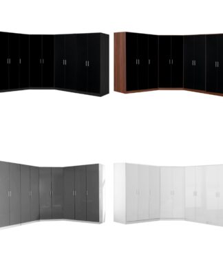 REFLECT Gloss Large 9 Door Corner Modular Wardrobe Bedroom Furniture Bundle Set