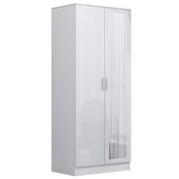 REFLECT Gloss Bedroom Furniture 2 Door Mirrored Wardrobe - 4 Colour Options - Image 26