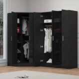 2 door corner and 2 door wardrobe black