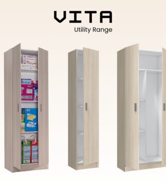 VITA Utility Laundry Cupboard / Cabinet Storage Units 3 Options in Oak