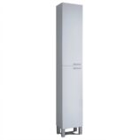 Baltic White Tall 2 Door Bathroom Storage Cabinet - Organiser for Toiletries & Towels - H: 182cm x W: 30cm x D: 25cm.