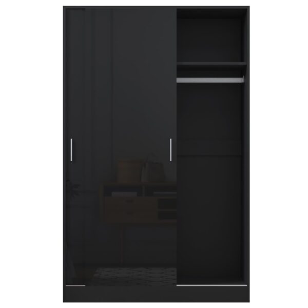 REFLECT High Gloss Bedroom Furniture Wardrobe Chest Bedside Desk Option in Black - Image 66