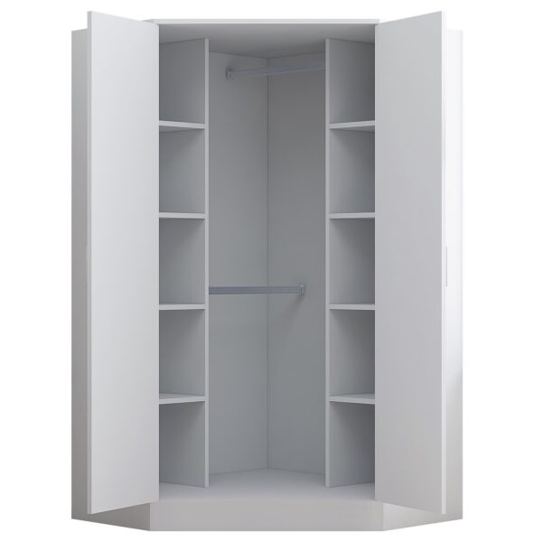 REFLECT Gloss 5 Door Wardrobe Bundle - 2 Door Corner + 3 Door Mirror Bedroom Set - Image 6