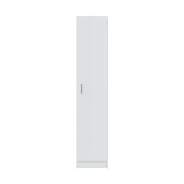 VITA White Utility Storage Cupboard - 1 Door Cabinet with 3 Shelves - Modular Storage for Kitchen or Utility Room.