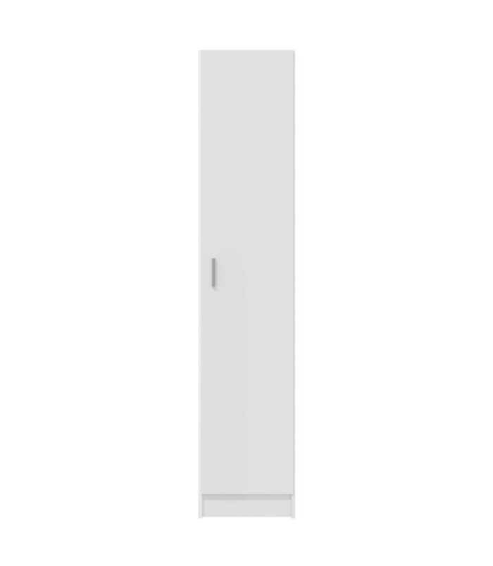 VITA White Utility Storage Cupboard - 1 Door Cabinet with 3 Shelves - Modular Storage for Kitchen or Utility Room.