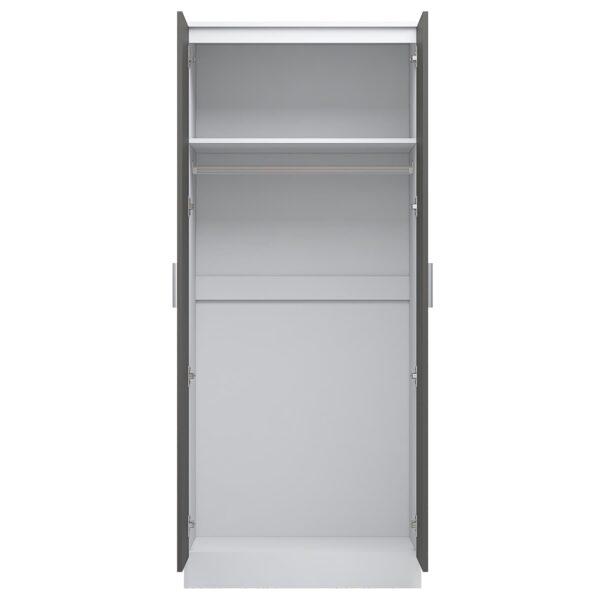 REFLECT High Gloss Bedroom Furniture Wardrobe Chest Bedside Desk in Grey/White - Image 103