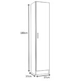 VITA Oak Utility Storage Cupboard - 1 Door Cabinet with 3 Shelves - Modular Storage for Kitchen or Utility Room.