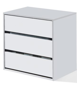 ARC Compact 3 Drawer Storage Chest White, Internal Storage 57x60x44cm.