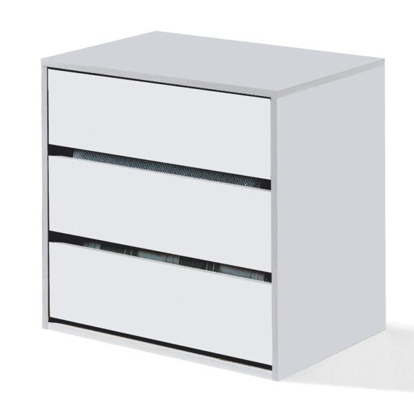 ARC Compact 3 Drawer Storage Chest White, Internal Storage 57x60x44cm.