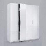 MAX 180cm Wide Satin White Wardrobe 4 Door Storage Unit.