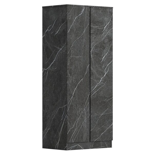 ZITA Grey Marble Effect 2 Door Plain Wardrobe - Bedroom Storage, (L) 50cm x (W) 76cm x (H) 180cm, Stylish and Spacious - Image 4