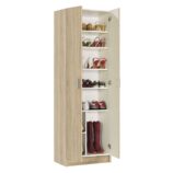 Vita Oak 2 Door Shoe & Boot Cupboard - Modular Kitchen Utility Room Cleaning Cabinet - H: 180cm x W: 59cm x D: 37cm.