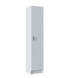 VITA White Utility Storage Cupboard - 1 Door Cabinet with 3 Shelves - Modular Storage for Kitchen or Utility Room.