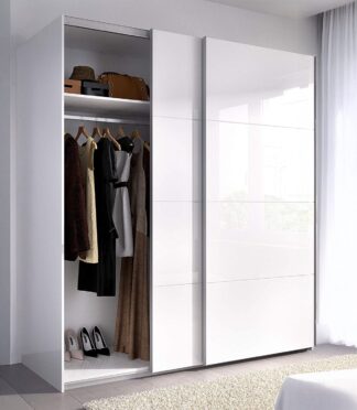 ARM White 2 Door Sliding Wardrobe 150cm Wide Contemporary Design.