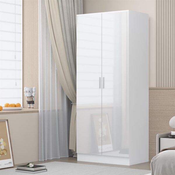 REFLECT Gloss Bedroom Furniture 2 Door Plain Wardrobe - 4 Colour Options - Image 11