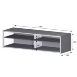 KIOTO 2 Door TV Unit in Oak & Satin White- Modern Media Cabinet with Storage.