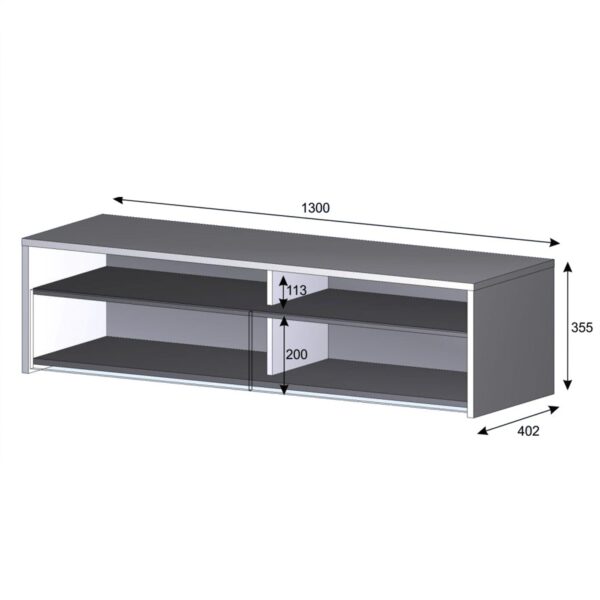 KIOTO 2 Door TV Unit in Oak & Satin White- Modern Media Cabinet with Storage.