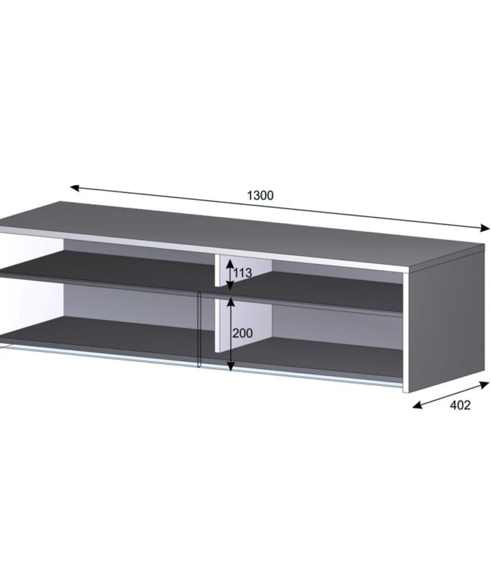 KIOTO 2 Door TV Unit in Oak & Satin White- Modern Media Cabinet with Storage.