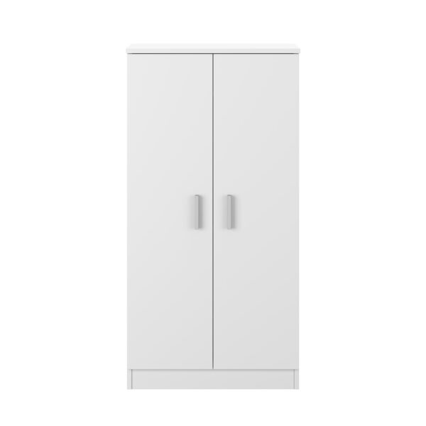 BELLINI White 2 Door Shoe Storage Cabinet - 6 Shelves Holds 20 Pairs - Space-Saving Design - H: 108cm x W: 55cm x D: 36cm.