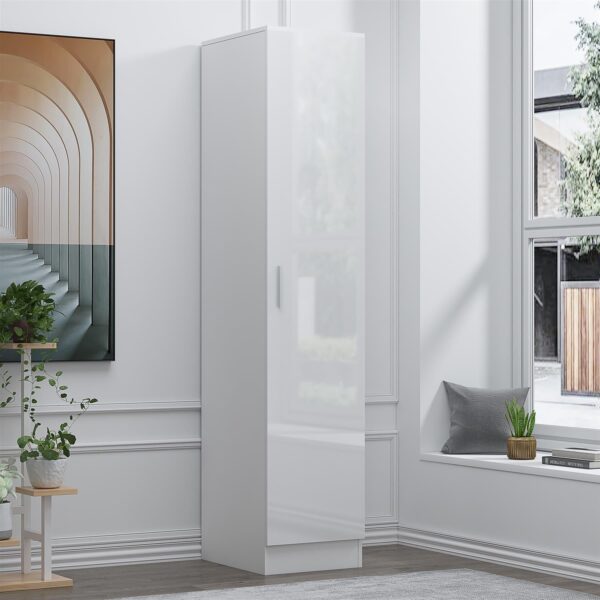 REFLECT Gloss Bedroom Furniture 1 Door Plain Wardrobe - 4 Colour Options - Image 16