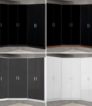 REFLECT Gloss 6 Door Wardrobe Bundle - 2 Door Corner + 2 Door + 2 Door Wardrobe