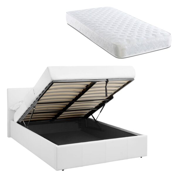 LUNA 4FT6 Double Faux Leather Ottoman Storage Bed-Mattress & Colour Options - Image 85
