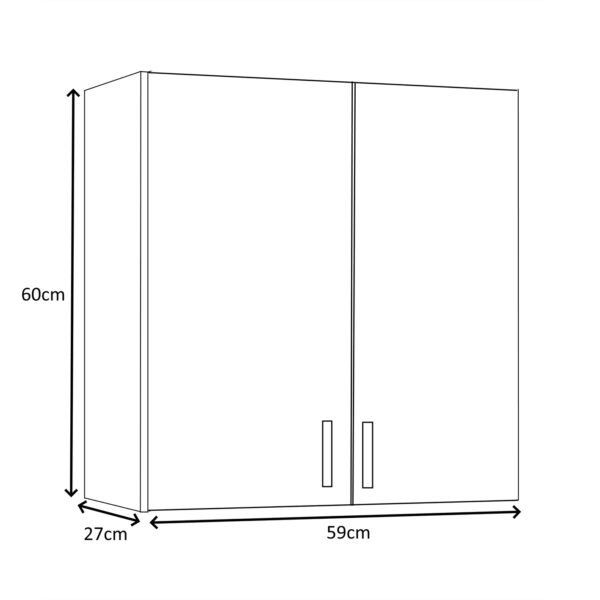 VITA Multi-Use White Cupboard Set- Freestanding & Wall Hung Storage Units for Home Organisation - Image 9