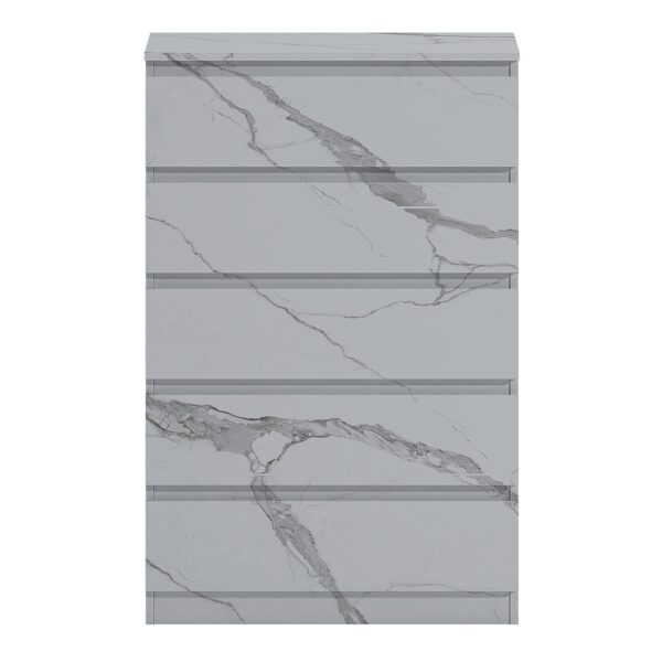 ZITA Bedroom Furniture Range Wardrobe Chest Bedside in White Marble Effect - Image 26