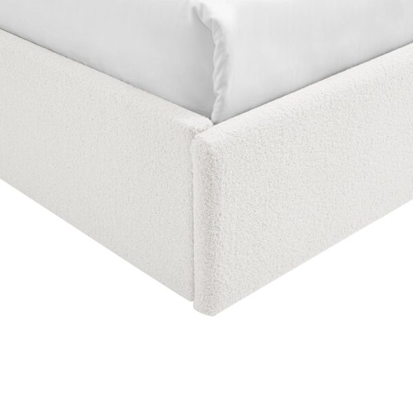 TEDDY Boucle Gas Lift Ottoman Storage Bed in White with 4 Size + Mattress Option - Image 36