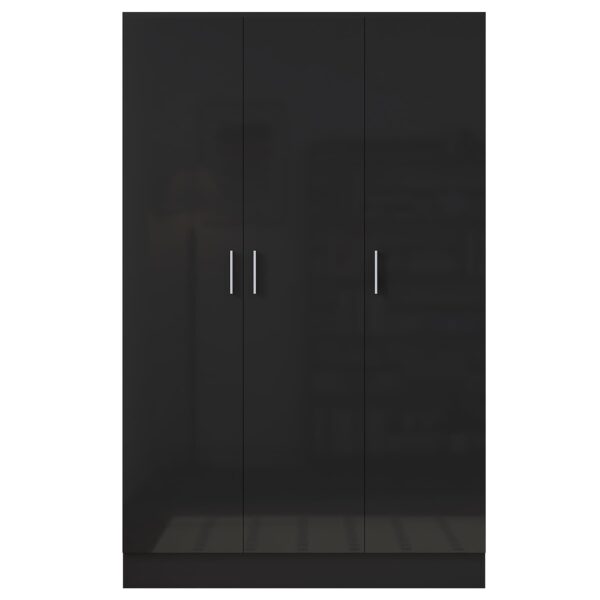 REFLECT High Gloss Bedroom Furniture Wardrobe Chest Bedside Desk Option in Black - Image 75