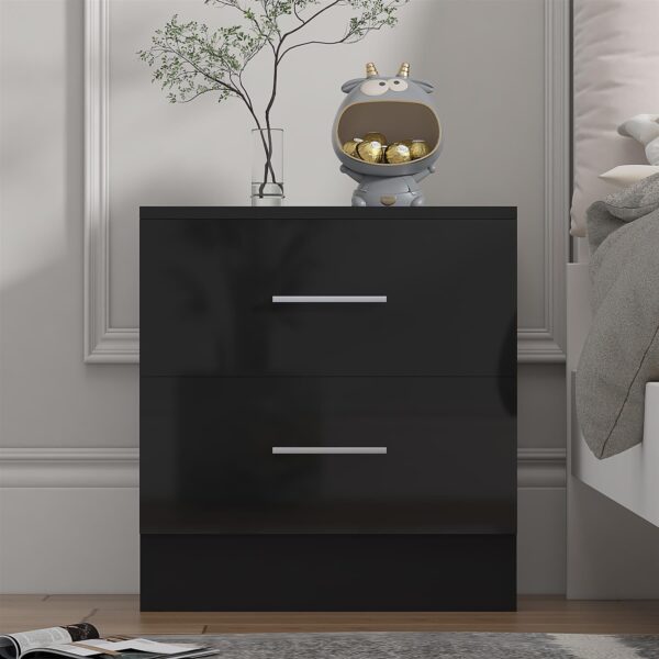 REFLECT Gloss Bedroom Furniture Wide 2 Drawer Bedside - 4 Colour Options - Image 22