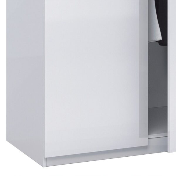 MAX 180cm Wide Satin White Wardrobe 4 Door Storage Unit.