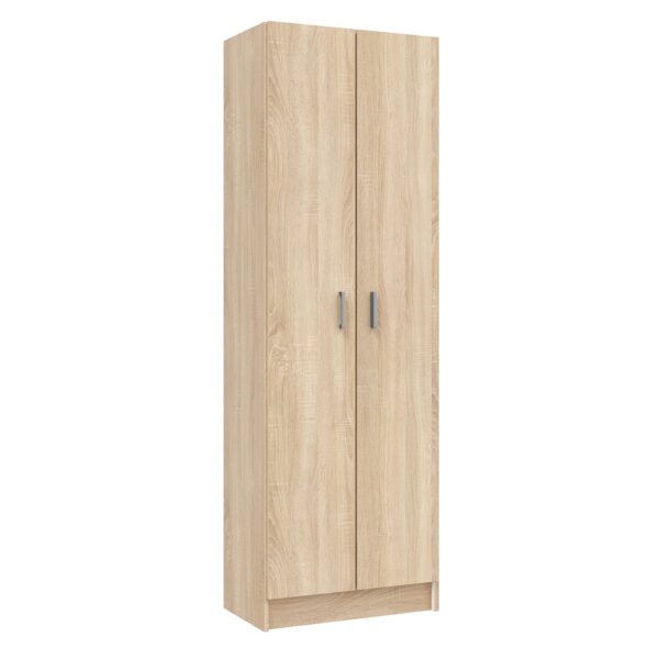 Vita Oak 2 Door Shoe & Boot Cupboard - Modular Kitchen Utility Room Cleaning Cabinet - H: 180cm x W: 59cm x D: 37cm.
