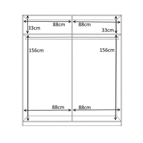 MAX 180cm Wide Satin White Wardrobe 4 Door Storage Unit.